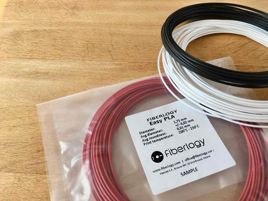 Fiberlogy EASY PLA Filament Sample Size, 1.75mm, 20-50gm (Sample Size) - Biodegradable, High Quality, Easy to Print, 1.75mm