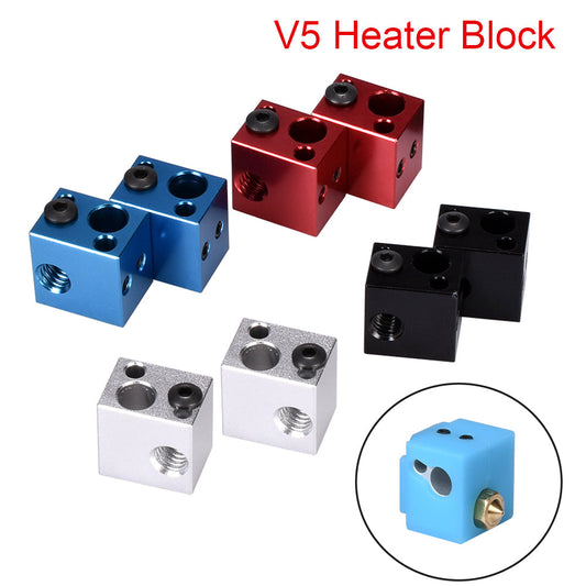 V5 Heater Block Aluminum Block V5 Silicone Sock 3D Printer Parts Fit J-head Hotend Bowden Extruder To Thermistor